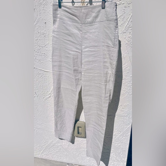 Sarah Pacini Linen Blend Sophie Pant, Made in Italy, Size 8/10, Light Grey - Picture 4 of 7